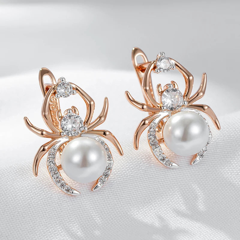 Luxury  Spider Pearl Earrings