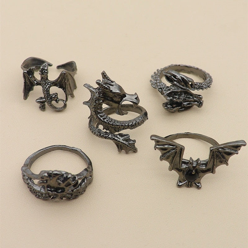 Amazing Dragon Bat Rings set