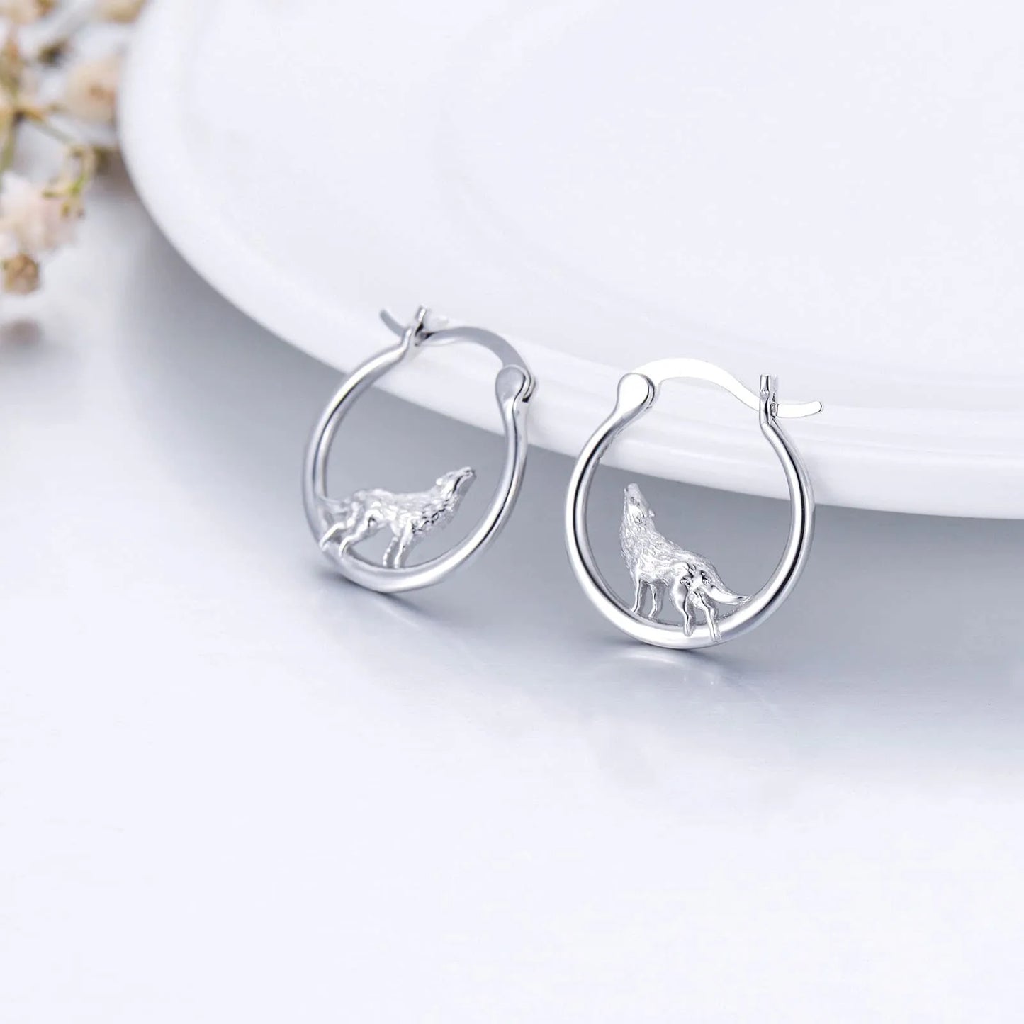 Cute Wolf Hoop Earrings