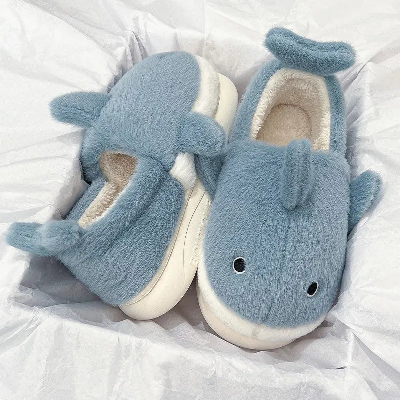 Cute Shark Plush Slippers