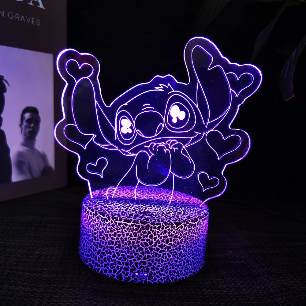 Cute stitch 3D night light