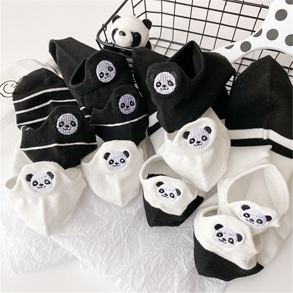 Cute Embroidery Panda Socks