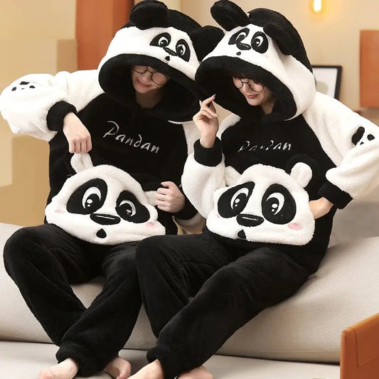 Cute Panda Couple Pajamas Set