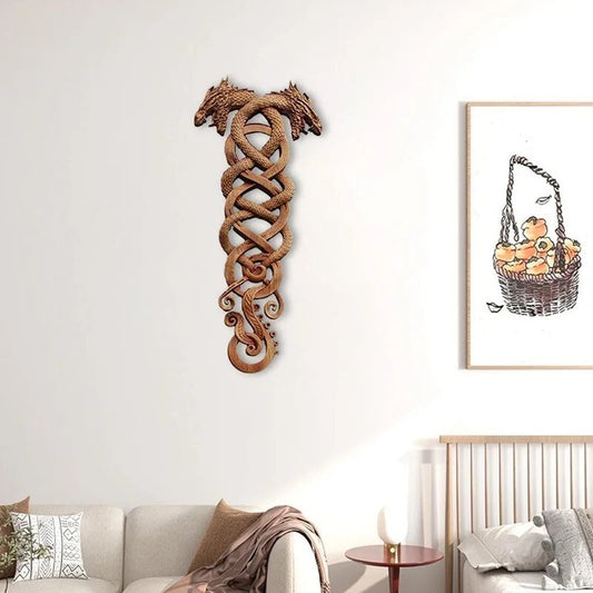 Amazing wood carving dragon wall deco