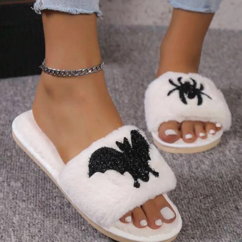 Unique Bat Spider Design Slippers