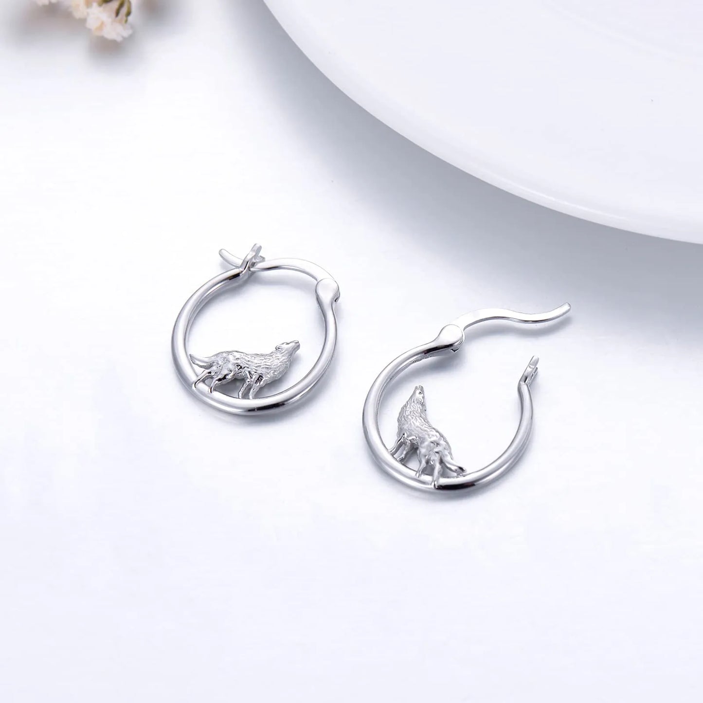 Cute Wolf Hoop Earrings