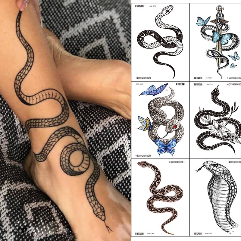 Amazing  Snake Temporary Tattoosl