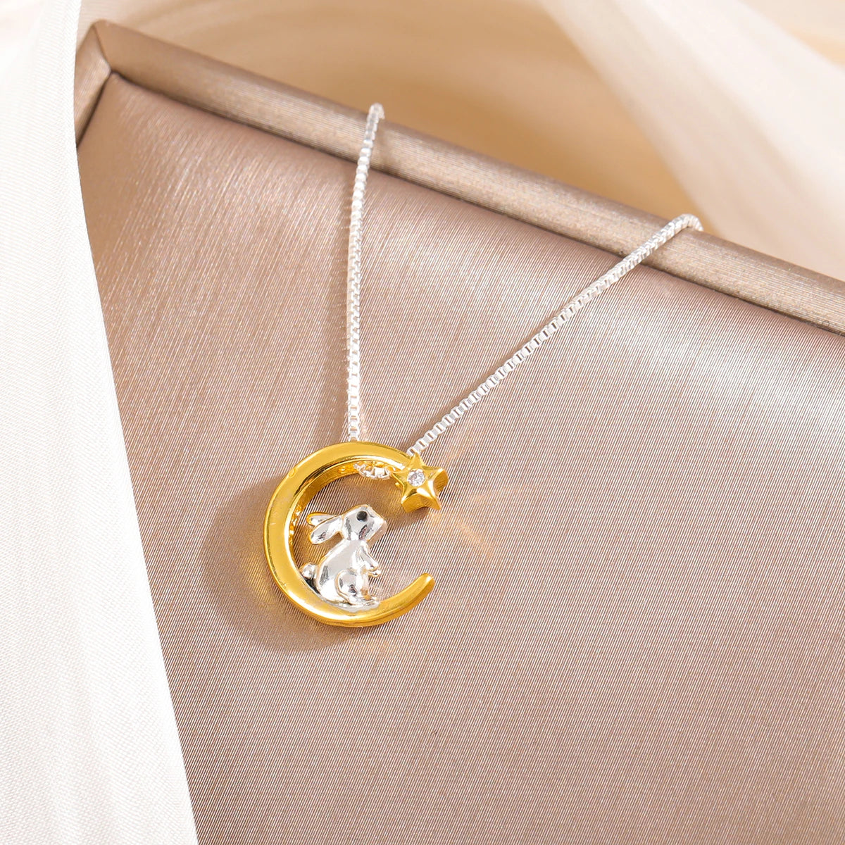 Cute Moon And Star Rabbit Necklaces