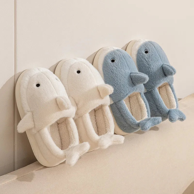 Cute Shark Plush Slippers