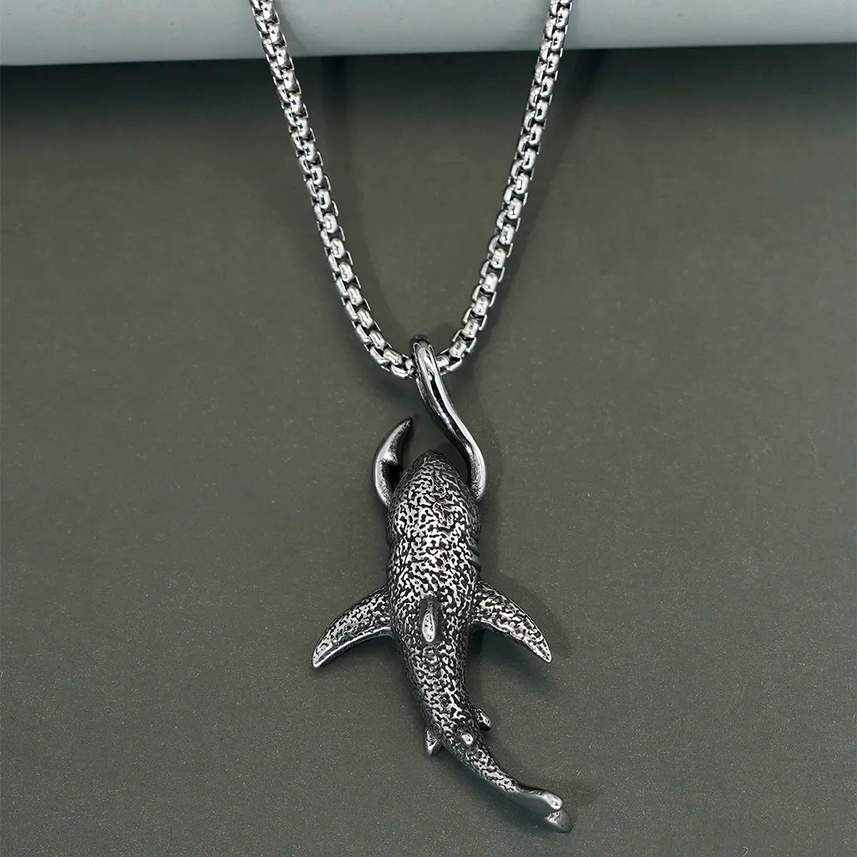 Gothic Goth Stainless Steel shark necklace