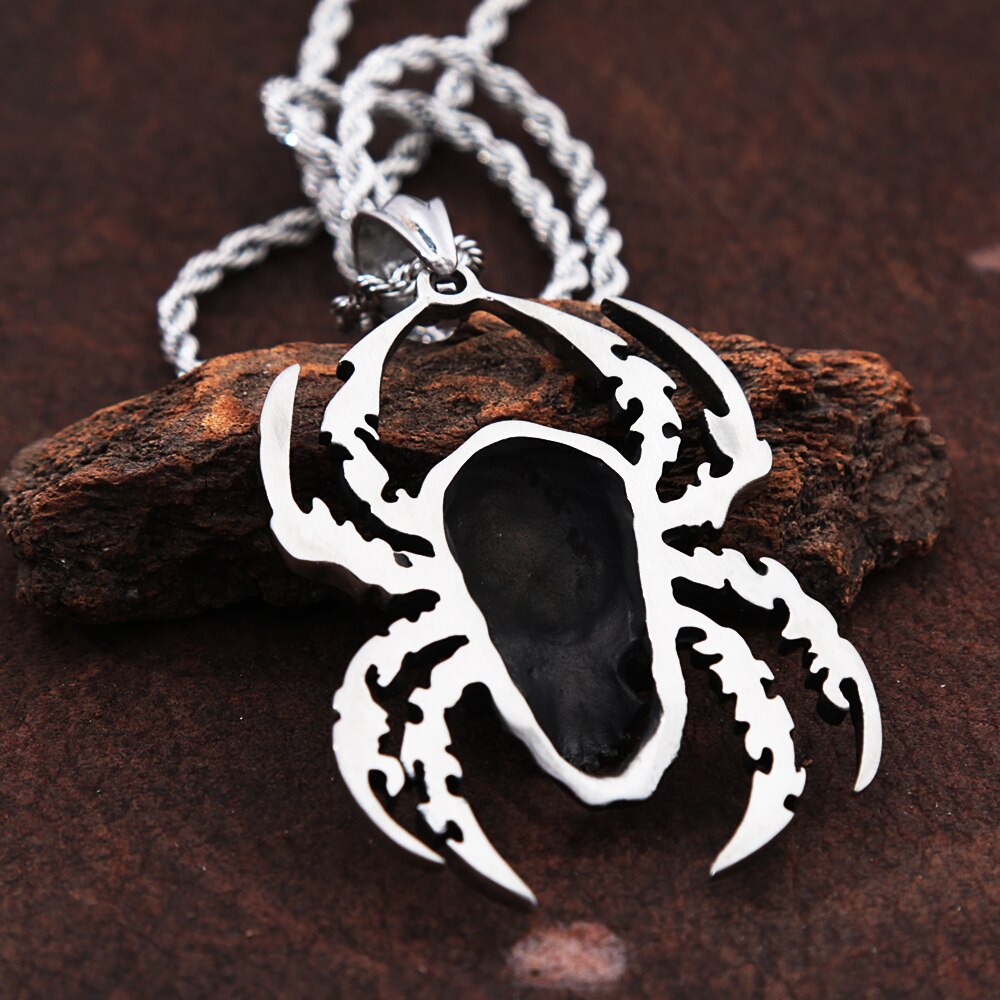 Gothic Spider Skull Necklace