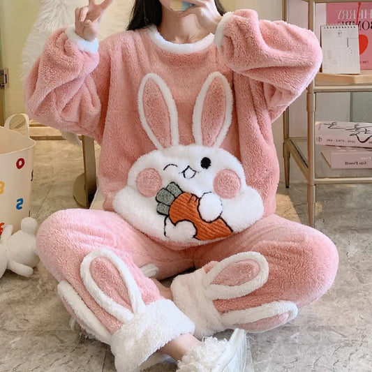 Cute Bunny Pajamas Set
