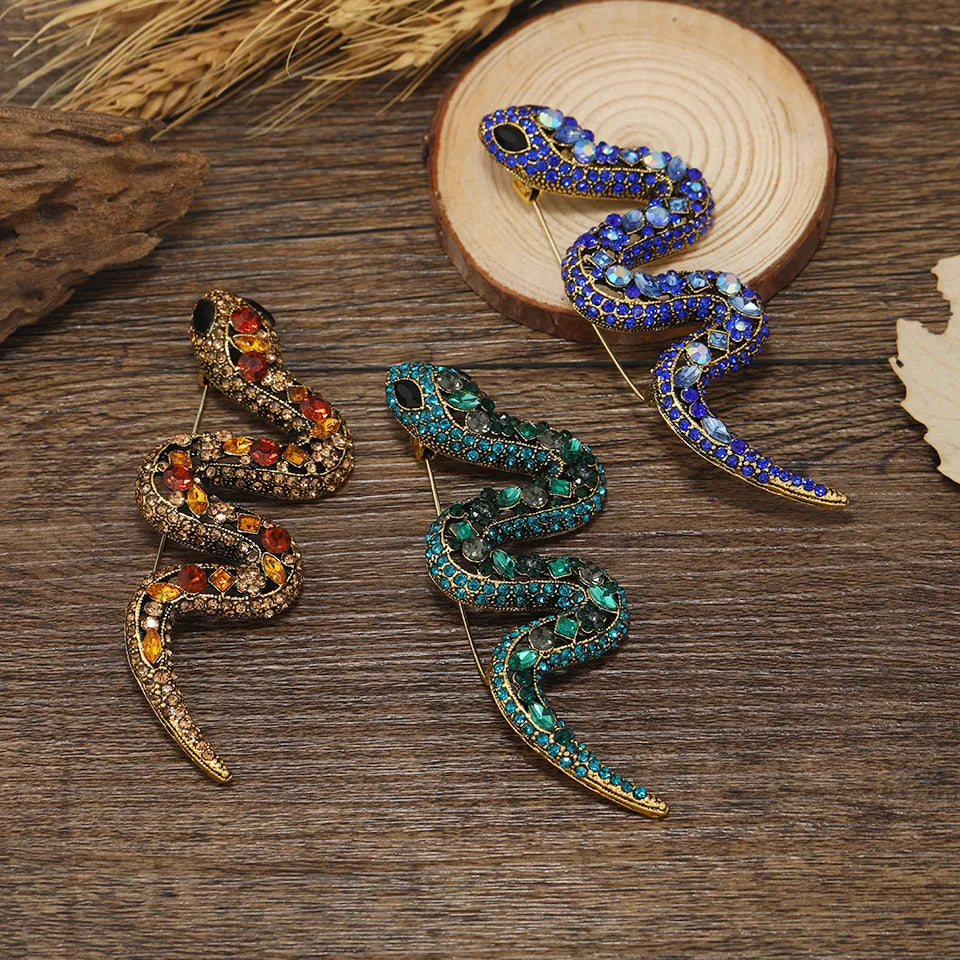 New Rhinestone Snake Brooches