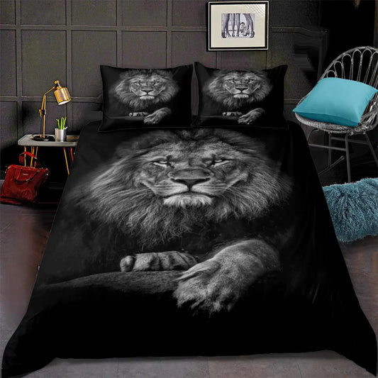 Gorgeous Black Lion Duvet Cover Set