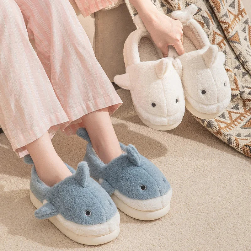 Cute Shark Plush Slippers