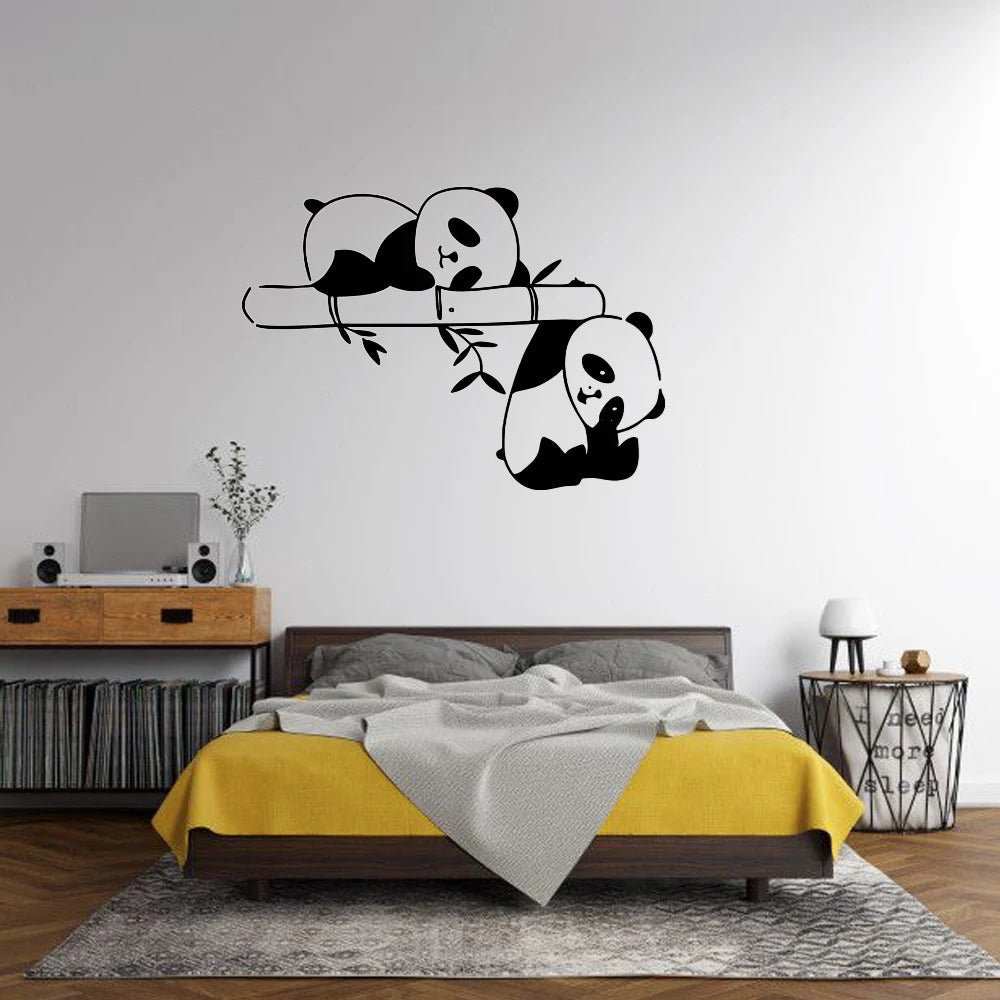 Sleeping Panda Bamboo Wall Decor