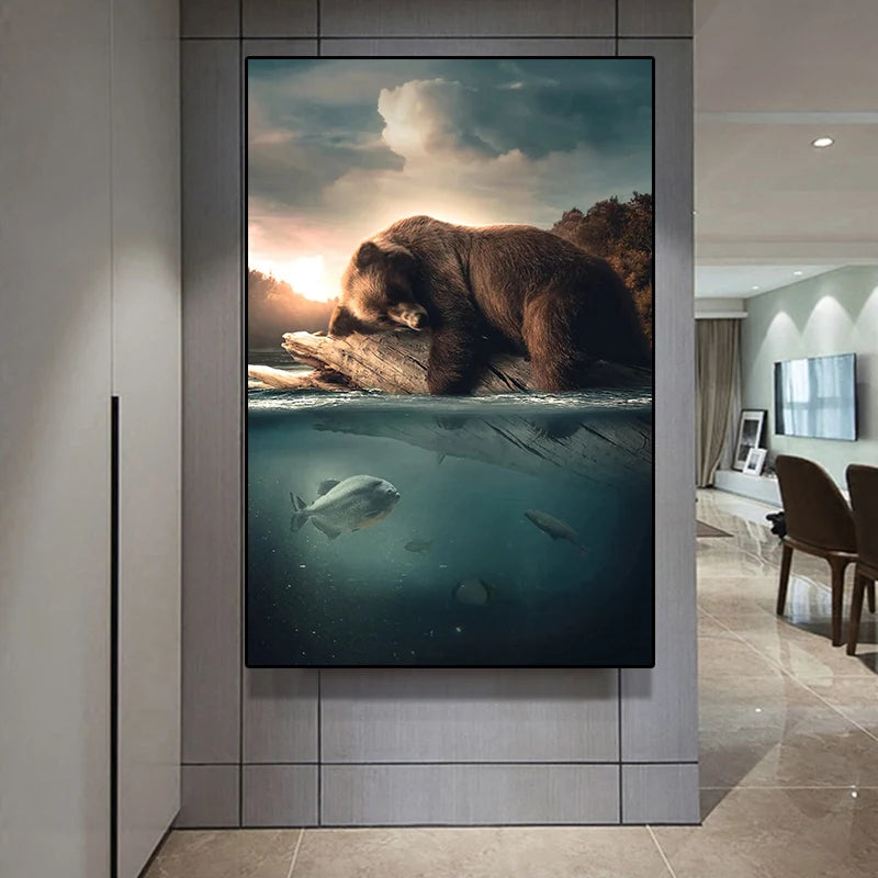 Modern Bear Canvas