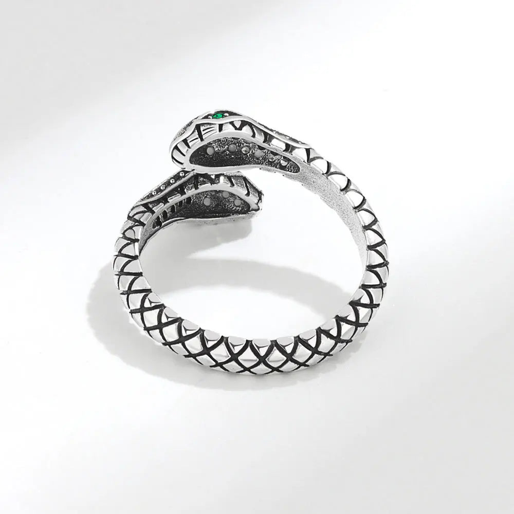Adjustable Diamond S925 Silver Snake Rings
