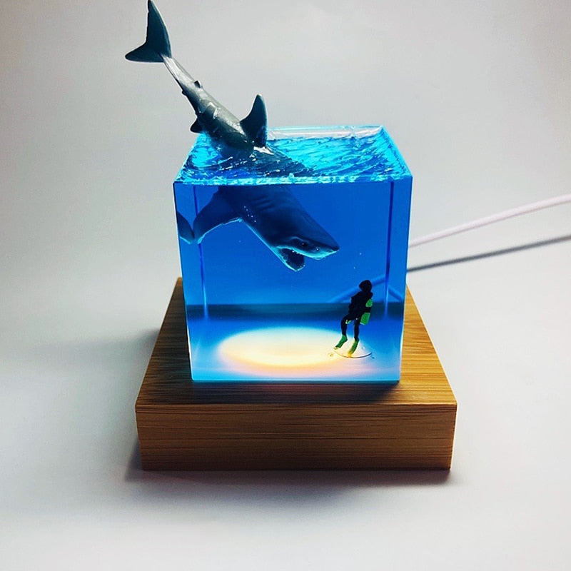 Amazing Shark Diver Night Lamp