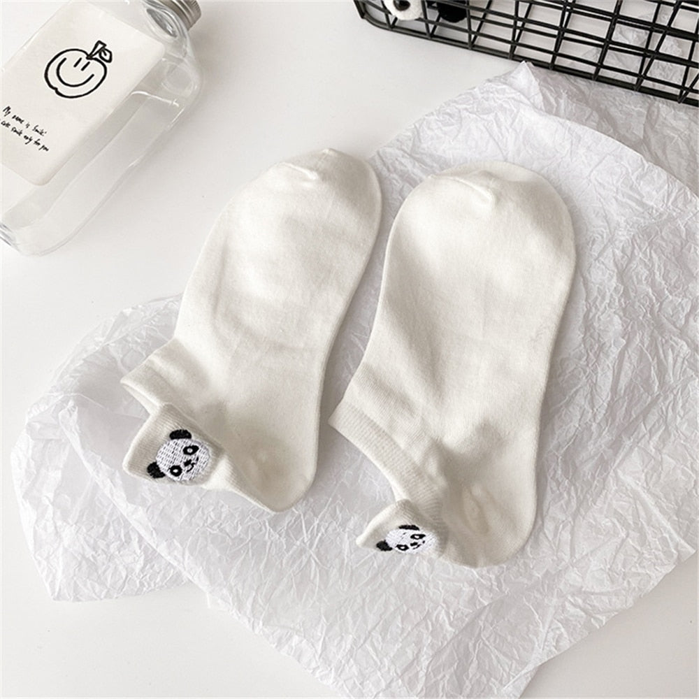 Cute Embroidery Panda Socks