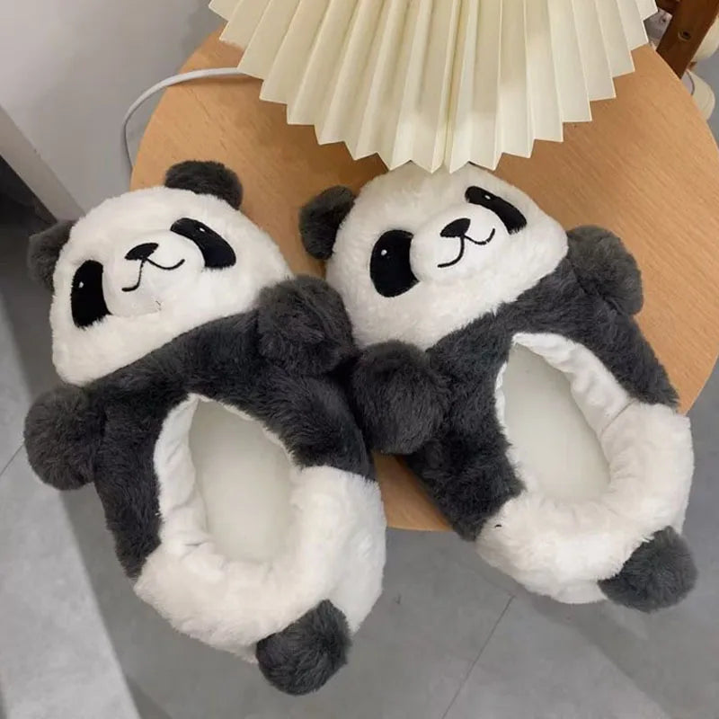 Cute Panda Fluffy Slippers