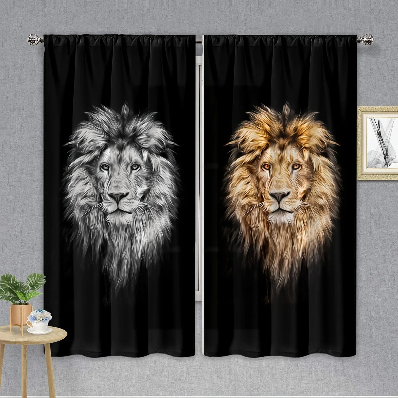 Amazing Lion Curtains – animalchanel