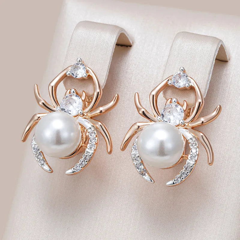 Luxury  Spider Pearl Earrings
