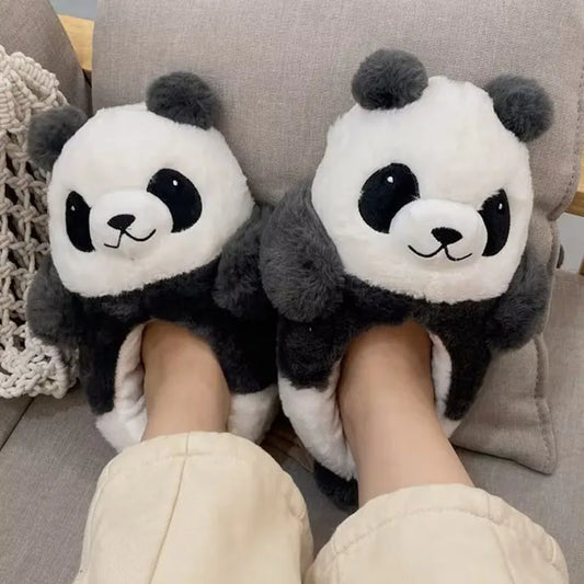 Cute Panda Fluffy Slippers