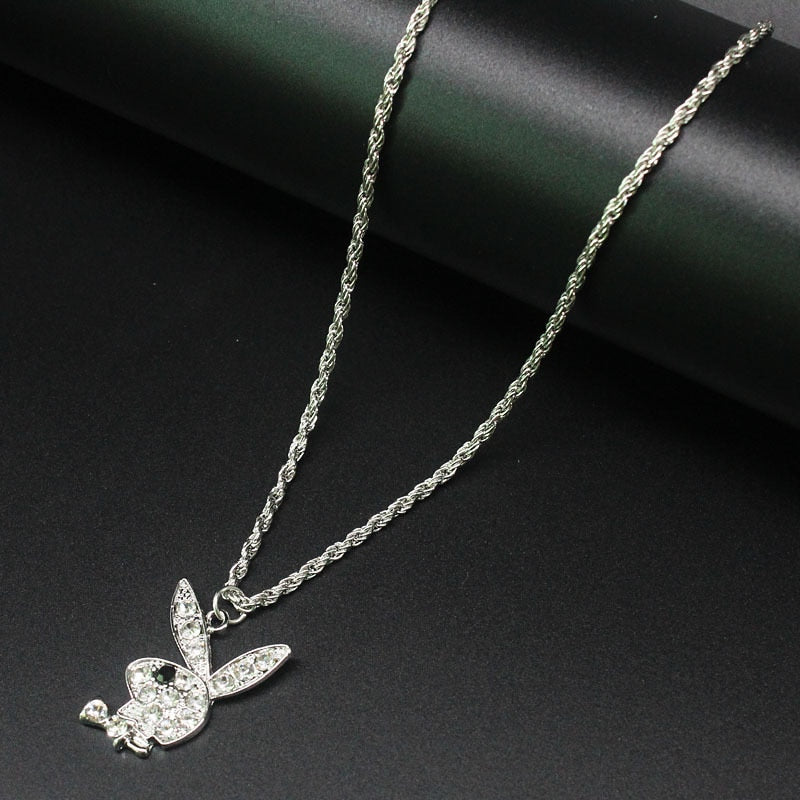 Unique Crystal bunny  Necklace - animalchanel