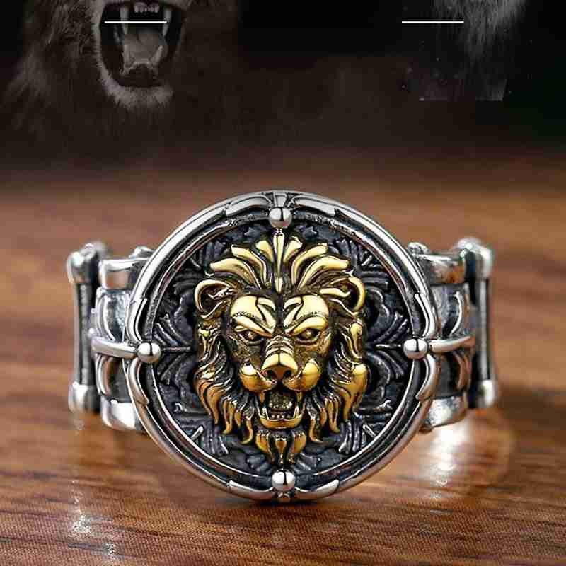 Gorgeous Silver Royal Lion Ring - animalchanel
