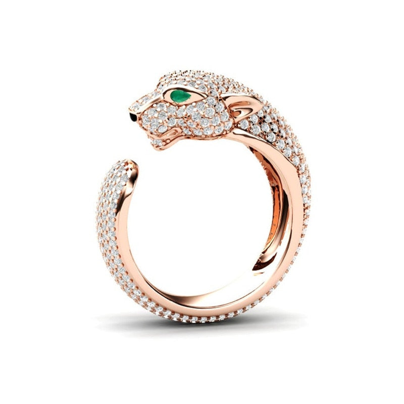 Luxury Crystal Leopard Ring