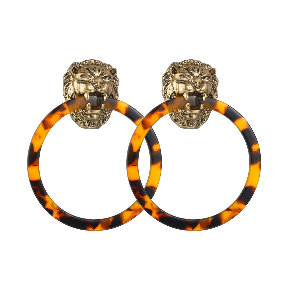 STYLISH Lion Head Earrings - animalchanel