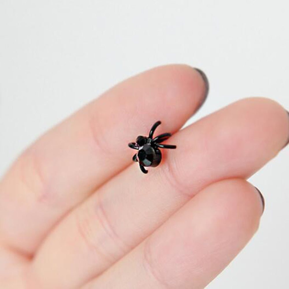 Cute Funny Black Spider Earrings