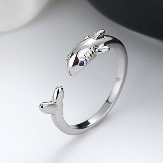 Simple Shark Open Ring