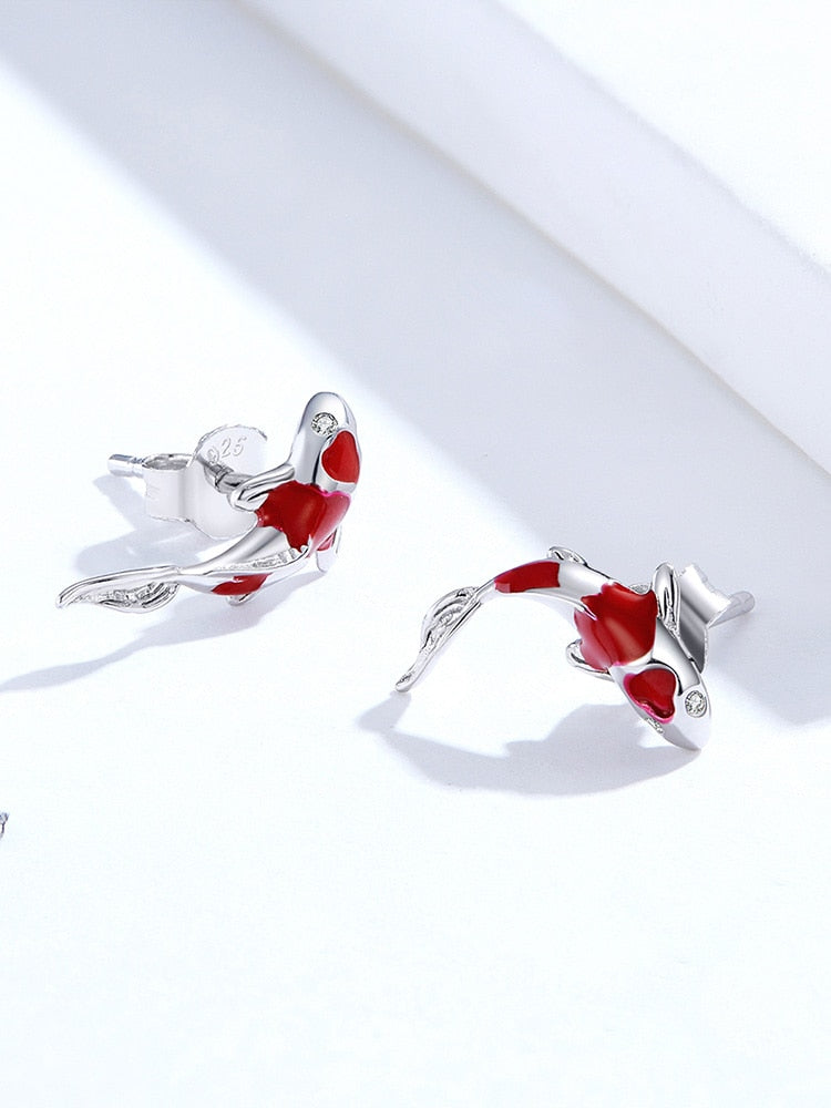 Amazing Fish Red Earrings