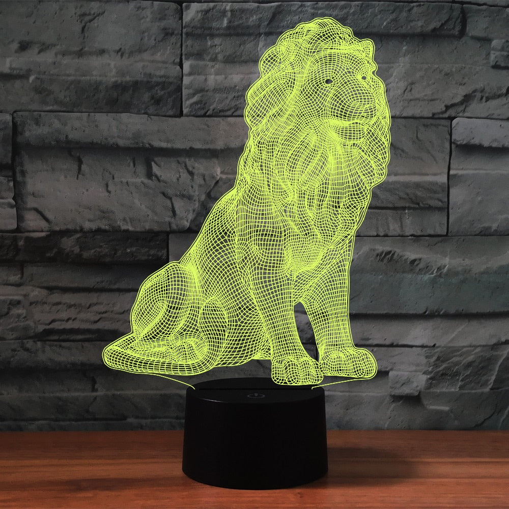 Amazing  Lion 3D Lamp - animalchanel