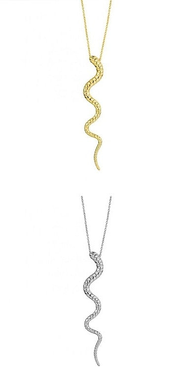 Simple Luxurious Gold Snake Necklace - animalchanel