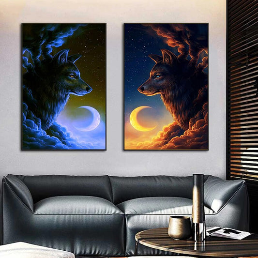 Amazing Moon Wolf Canvas