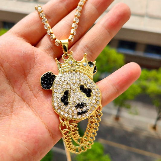 Cute Crystal Panda  Necklaces