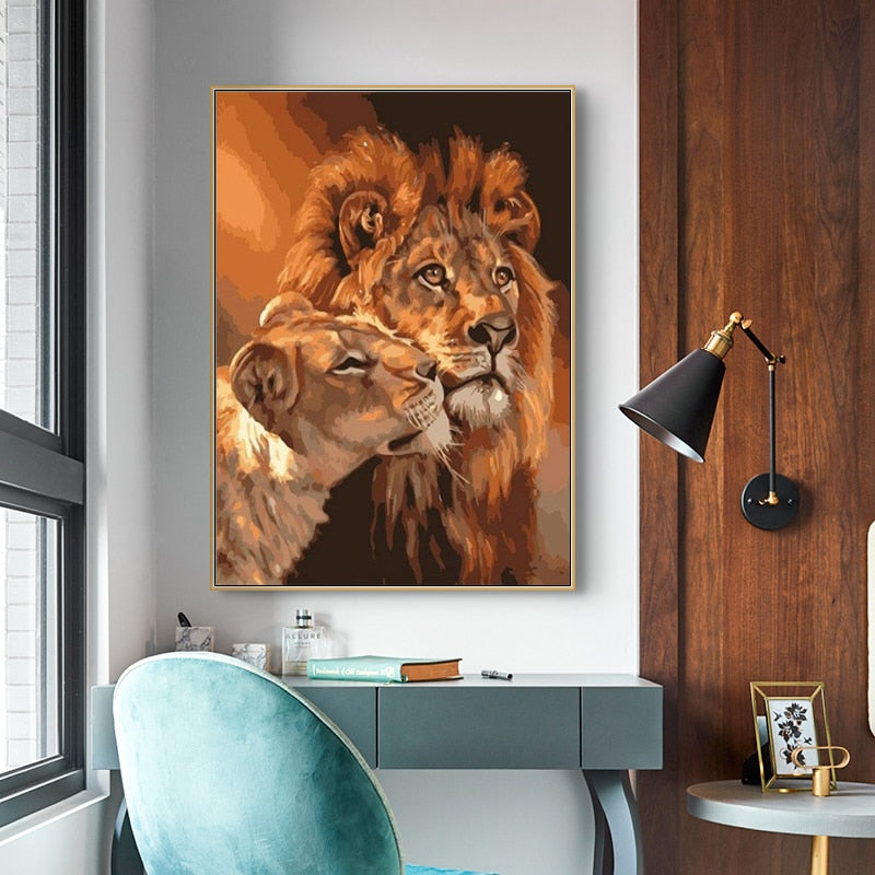 Unique Modular Lion Canvas