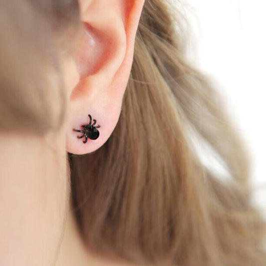 Cute Funny Black Spider Earrings