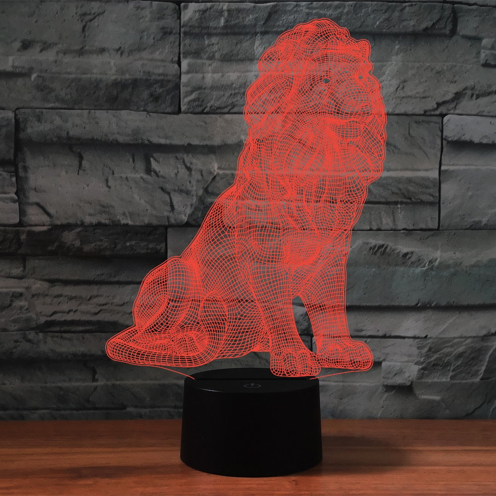 Amazing  Lion 3D Lamp - animalchanel