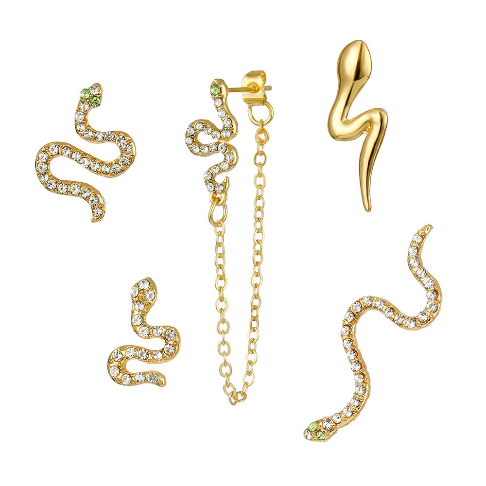 luxurious snake  crystal earrings - animalchanel
