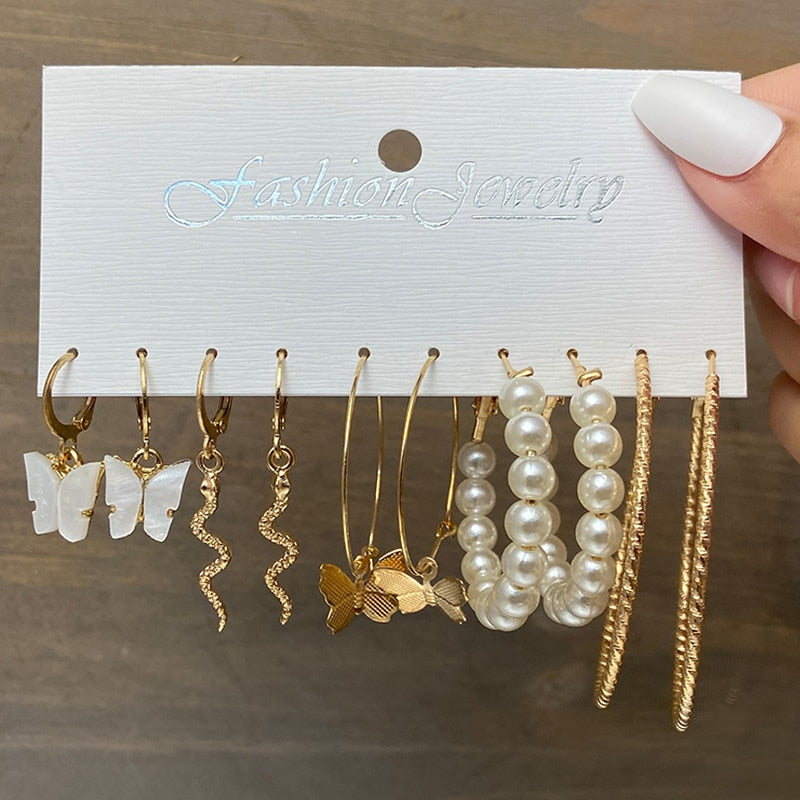 Cute Butterfly Earrings Set