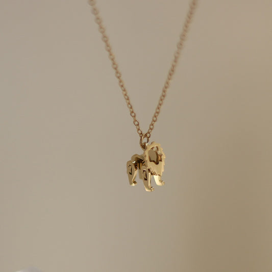 unique 3D lion necklace - animalchanel