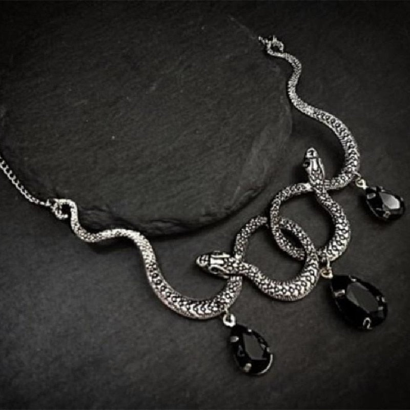 New Goth Snake Necklace - animalchanel