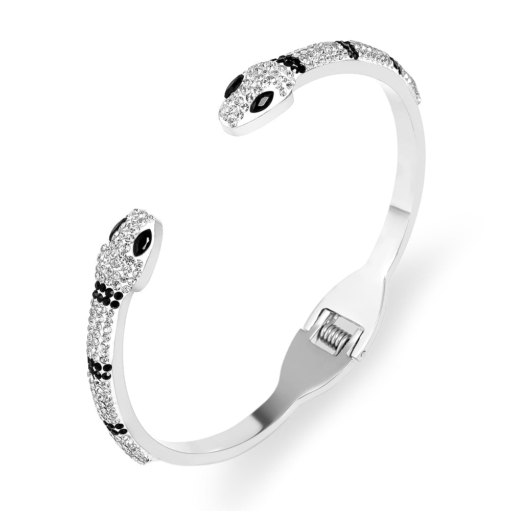 unique snake full crystal bracelet - animalchanel