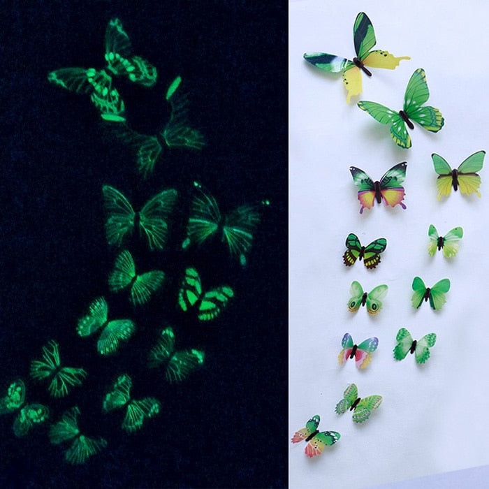 Cute Butterfly  Wall Stickers Luminous - animalchanel