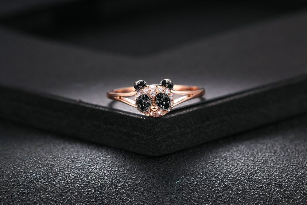 Unique Crystal Panda Ring - animalchanel