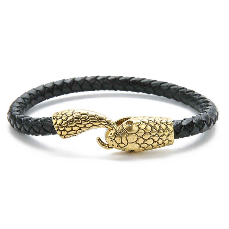 Snake leather bracelets for men - animalchanel